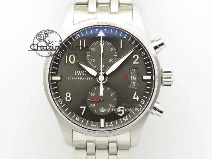 MIROTIME 0315 Pilot Chrono SS IW387809 ZF 1:1 Best Edition Silver Dial On SS Bracelet A Trendsetting 7327